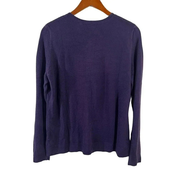 Croft & Barrow Purple Cardigan Size Medium Long Sleeve Acrylic Button Up - Picture 3 of 5
